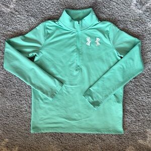 Under Armour•Girls’ ColdGear Half-Zip | Mint Green | Youth XL